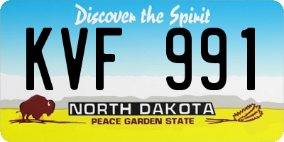 ND license plate KVF991