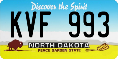 ND license plate KVF993