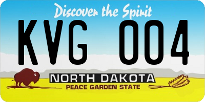 ND license plate KVG004