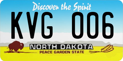 ND license plate KVG006