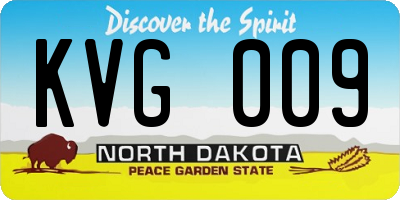 ND license plate KVG009