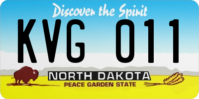 ND license plate KVG011