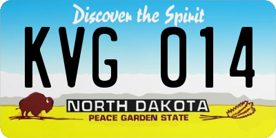 ND license plate KVG014