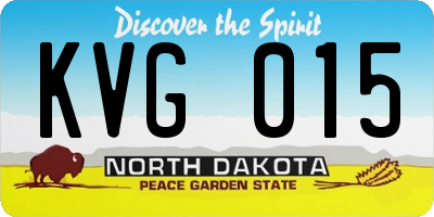 ND license plate KVG015