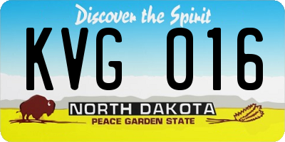 ND license plate KVG016