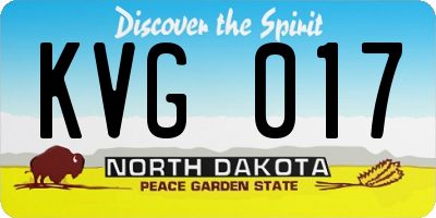 ND license plate KVG017