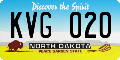 ND license plate KVG020