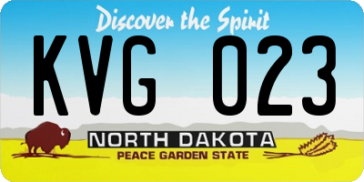 ND license plate KVG023