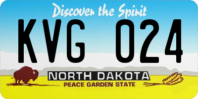 ND license plate KVG024