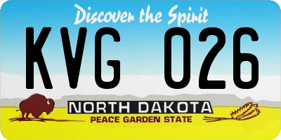 ND license plate KVG026