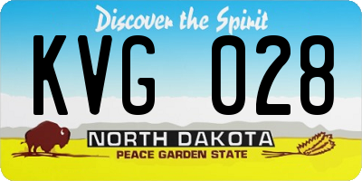 ND license plate KVG028