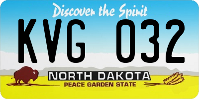 ND license plate KVG032