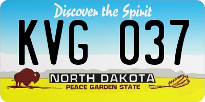 ND license plate KVG037