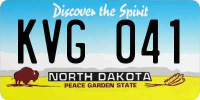 ND license plate KVG041