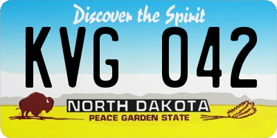 ND license plate KVG042
