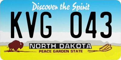 ND license plate KVG043