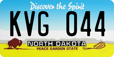 ND license plate KVG044