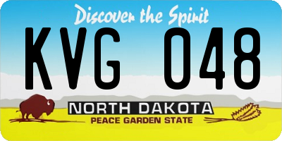 ND license plate KVG048