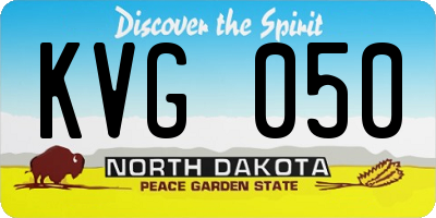 ND license plate KVG050