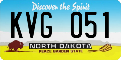 ND license plate KVG051