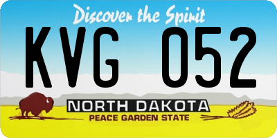 ND license plate KVG052
