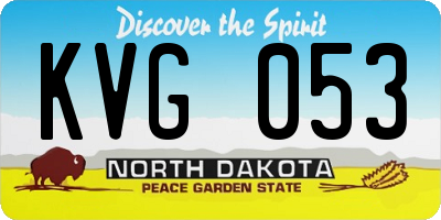 ND license plate KVG053