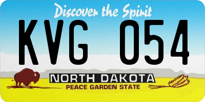 ND license plate KVG054