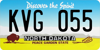 ND license plate KVG055