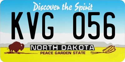 ND license plate KVG056