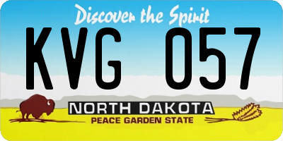 ND license plate KVG057