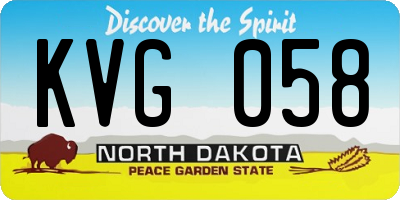 ND license plate KVG058