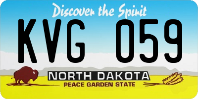 ND license plate KVG059