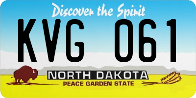 ND license plate KVG061
