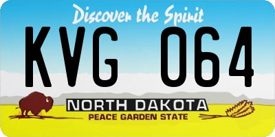 ND license plate KVG064