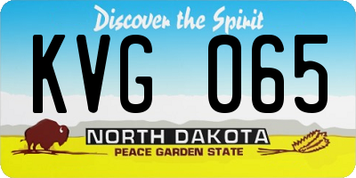 ND license plate KVG065