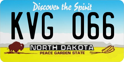 ND license plate KVG066