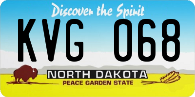 ND license plate KVG068