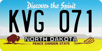 ND license plate KVG071