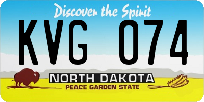 ND license plate KVG074
