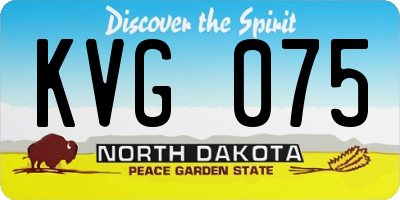 ND license plate KVG075