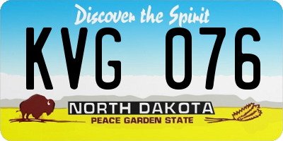 ND license plate KVG076