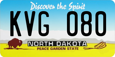 ND license plate KVG080