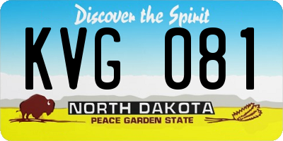 ND license plate KVG081