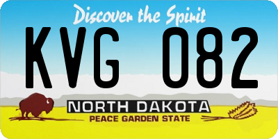 ND license plate KVG082