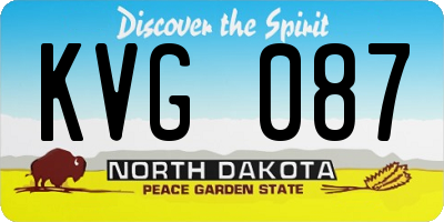 ND license plate KVG087