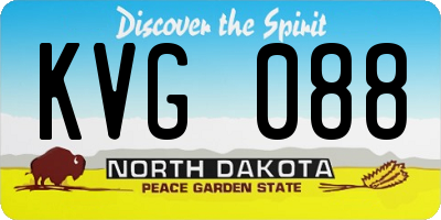ND license plate KVG088
