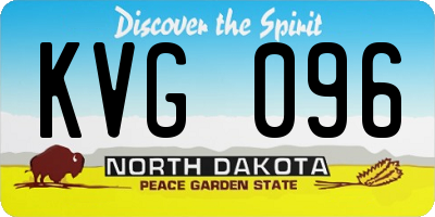 ND license plate KVG096