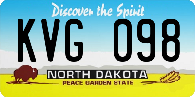 ND license plate KVG098