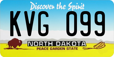 ND license plate KVG099