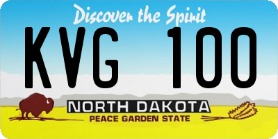 ND license plate KVG100